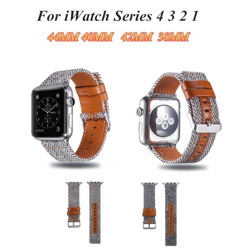 애플 시계에 대한 새로운 나일론 가죽 시계 밴드 44MM 40MM 42MM 38MM 스포츠 팔찌 교체 IWATCH 시리즈 4 3 2 1 벨트