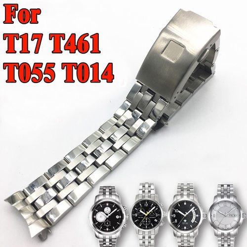 TISSOT 1853 용 시계 팔찌 PRC200 T17 T461 T055 T014 남성 접이식 걸쇠 스트랩 액세서리 스테레스 스틸 밴드 체