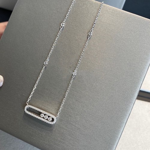 925 스털링 실버 프랜치 패션 원래 로즈 골드 세 다이아몬드 휴대 전화 목걸이 시리즈 절묘한 보석 숙녀 선물