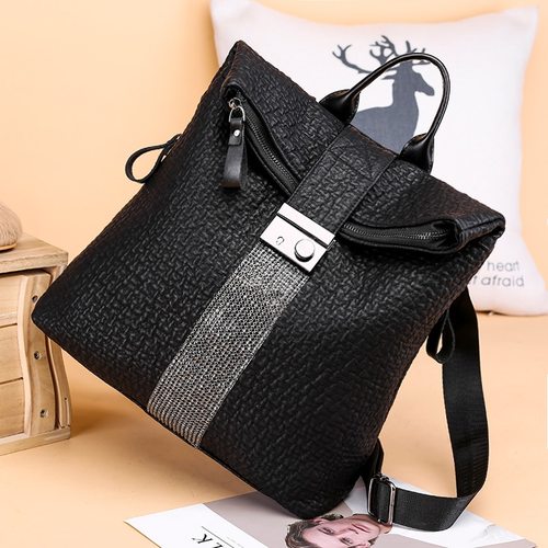 MS 럭셔리 디자이너 여성 대용량 가죽 블랙 배낭 캐주얼 고품질 학교 여행 가방