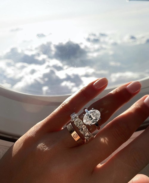 높은 품질 AUTHENTITIC18K 로즈 골드 전체 쿠션 컷 다이아몬드 반지 유럽 여성 남성  밴드 손가락세트 쥬얼리