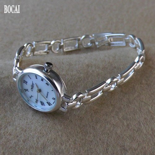 BOCAI  진짜 S925 순수한은 여성 시계 유행과 간단하고 관대 한 작풍