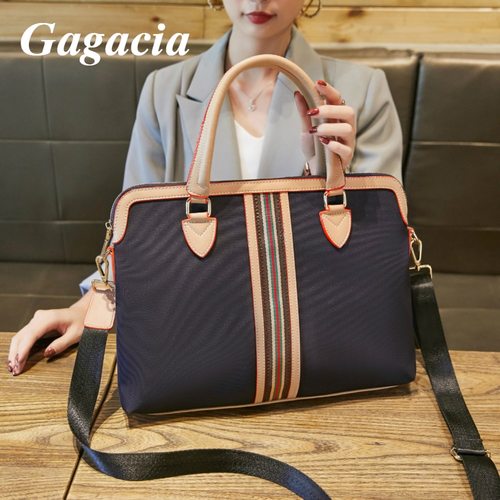 GAGACIA-여성용 고품질 방수 나일론 패션 휴대용 여성 작업 오피스 핸드백,  서류 가방