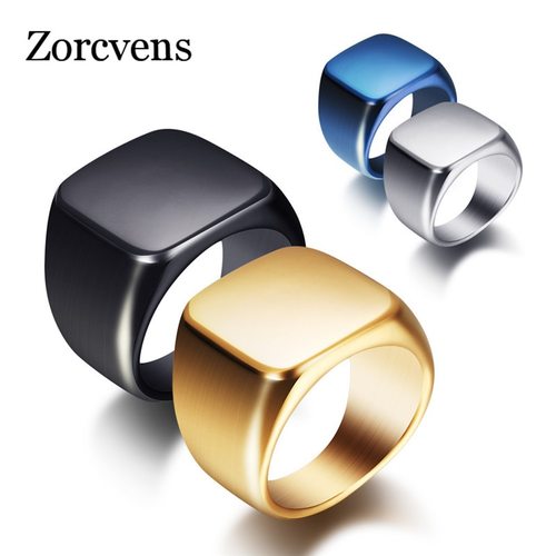 ZORCVENS  새로운 패션 316L 스테인레스 스틸 반지 최고 품질 높은 광택 인장 솔리드 바이커 남성 쥬얼리