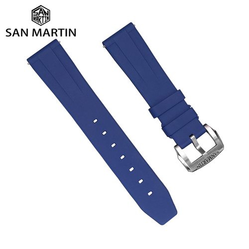 산 마틴 고무 스트랩 시계 부품 20MM 22MM 방수 고품질 손목 밴드