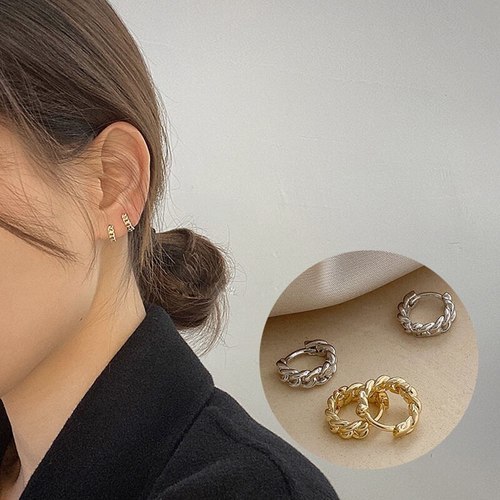여성을위한 S925 스털링 실버 귀걸이 후프 유행 2020 레트로 심플 쥬얼리 도매
