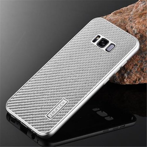 IMATCH-휴대폰 럭셔리 알루미늄 금속 + 탄소 섬유 크로스 패턴 후면 전화 케이스 삼성 갤럭시 S8 / 플러스