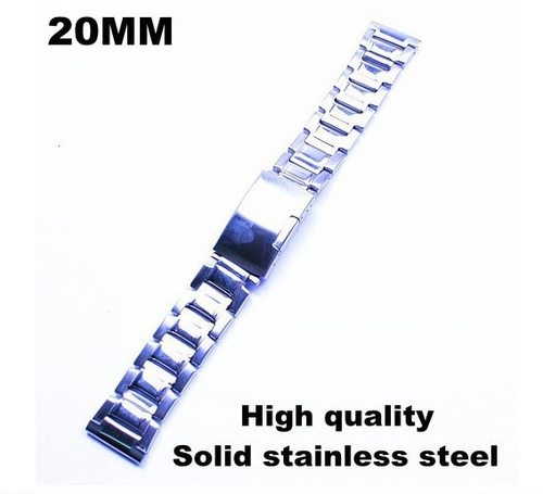 -10 개/몫 고품질 20MM 솔리드 스테인레스 스틸 시계 스트랩 금속 밴드-81017-무료 배송
