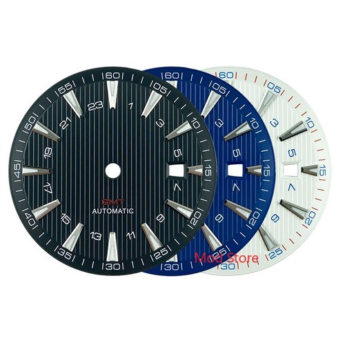 MINGZHU DG3804 용 GMT 시계 다이얼 부품 332M, 블랙/블루/화이트 150MM, 요트 부목 질감 손목 플레이트