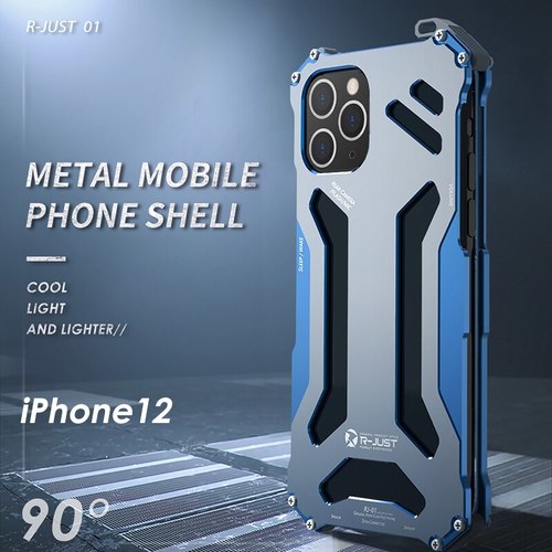 아이폰 12/미니/프로/프로 맥스 케이스에 금속 알루미늄 쿨 케이스 12 프로 최대 전화 커버에 범퍼 럭셔리 FUNDA
