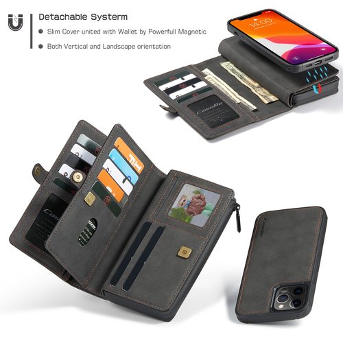 고급 커버 IPHONE 13 12 11 PRO MAX XS XR X SE 8 7 PLUS 전화 케이스 가죽 카드 홀더 자기 분리형 지갑 가방