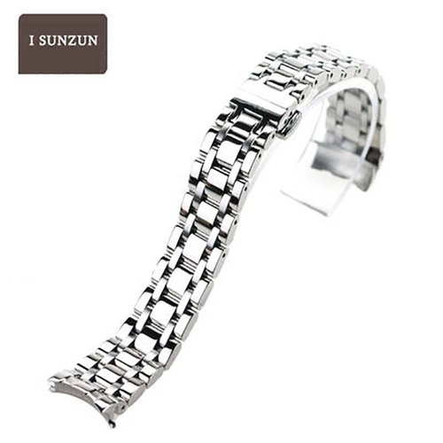 ISUNZUN-여자용 스테인레스 스틸 시계 스트랩, 티쏘 1853 T050 밴드 T050207A 실버/로즈 골드 세일