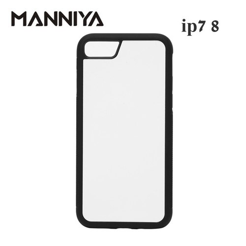 MANNIYA 아이폰 7 8 SE  빈 승화 TPU PC 고무 전화 케이스 알루미늄 삽입 및 테이프 10 개/몫