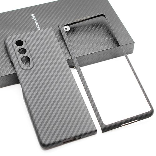 ISTORE 카본 전화 케이스 삼성 갤럭시 Z 폴드 3 5G 라이트 얇은 고강도 보호 쉘 아라미드