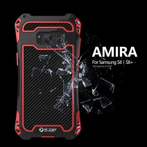 AMIRA-아머 탄소 섬유 금속 알루미늄 충격 방지 커버 케이스 삼성 갤럭시 S8 플러스 G9550 야외  노크 전화