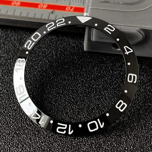 SLOPED 세라믹 베젤 삽입 GMT 스타일 38306MM RLX GMT-마스터 모드 시계 부품 (발광 없음)