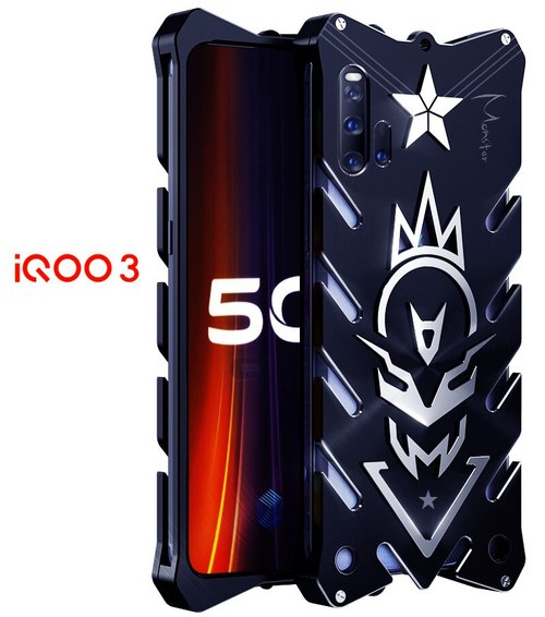 IQOO 3 5G 럭셔리 새 무거운 의무 갑옷 금속 알루미늄 전화 케이스 VIVO 네오 Y50 다시