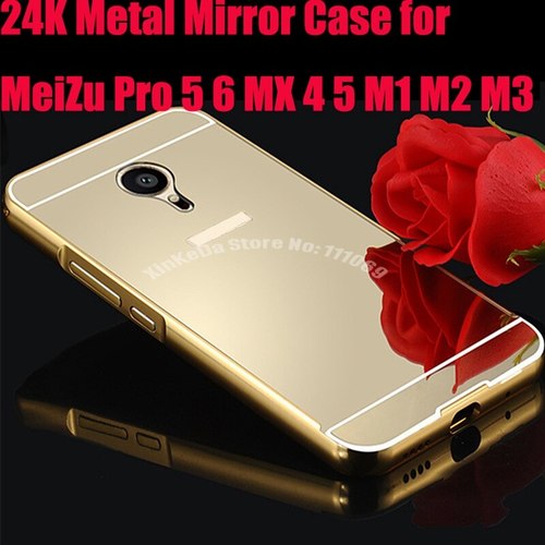 MEIZU MX5 MX4 프로 금속 M1 M2 M3 참고 PRO5 PRO6 뒤 표지 울트라 전화 커버에 대한  럭셔리 아크릴 알루미늄 미러 케이스