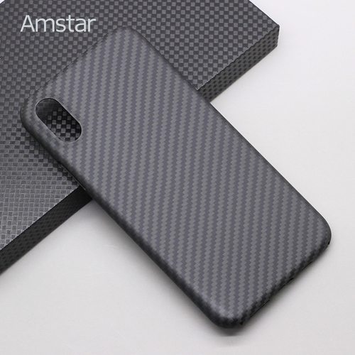 AMSTAR 정품 순수 탄소 섬유 전화 커버 아이폰 X / XS XR 최대 울트라씬 전체 포장 하드 케이스