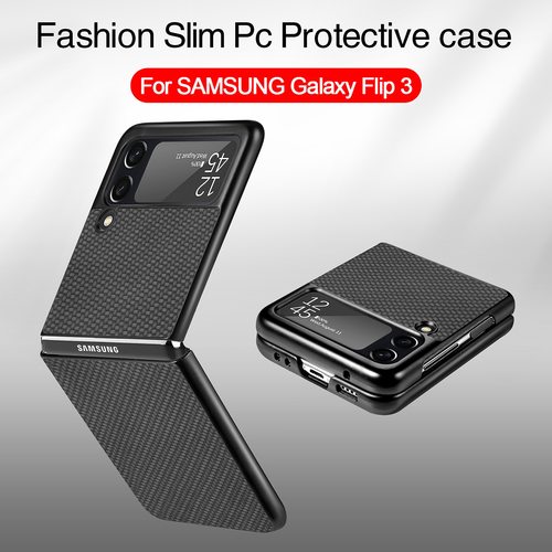 삼성 갤럭시 Z 플립 3 5G FLIP3 FOLD3 폴드 SHOCKPROOF 편안한 전화 가방 커버에 대한  경량 탄소 섬유 케이스