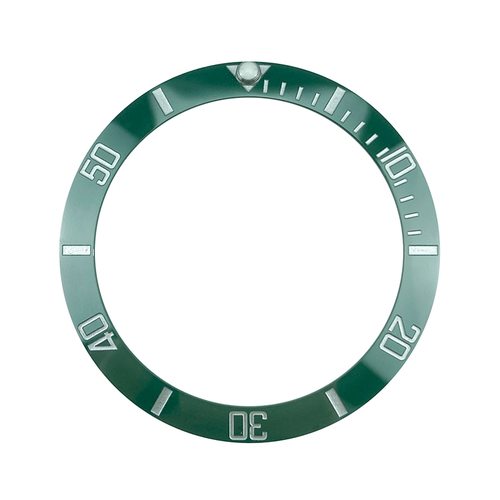 38MM 고품질 녹색 패션 세라믹 베젤 삽입 서브 다이버 남자 시계 교체 액세서리 다이얼 부품
