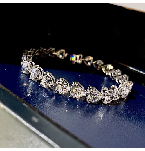 QTT 여성용 925실버 랩 다이아몬드 테니스 팔찌 귀여운 물방울 CZ 기질 약혼 기념일 파티 쥬얼리