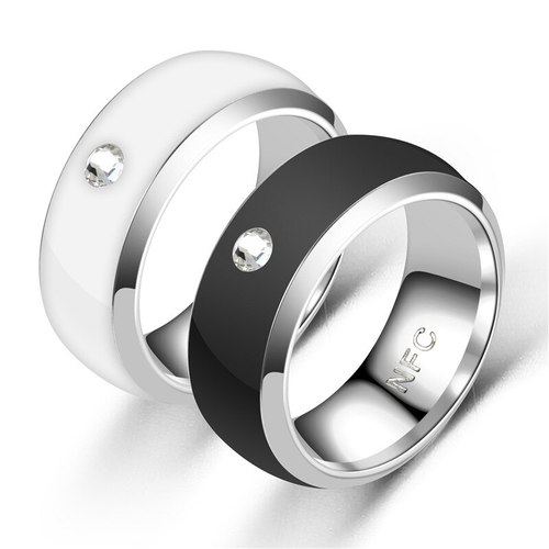 패션 남자 반지  기술 NFC 스마트 손가락 디지털 기능 커플 스테인레스 스틸 반지와 안 드 로이드 전화에 대한
