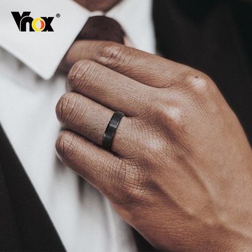 남성 여성을위한 VNOX 5MM 텅스텐 웨딩 밴드, 블랙  스크래치 카바이드 반지, 클래식 심플 부드러운 링 쥬얼리
