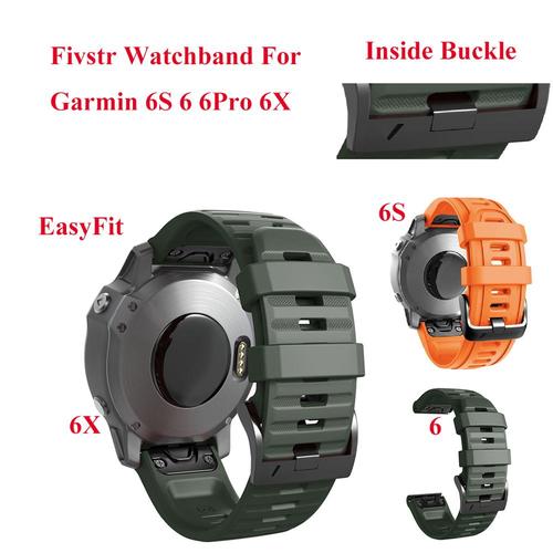 20 22 26MM EASYFIT WATCHBAND STRAP FOR GARMIN 6X 6 6PRO 6S 퀵 릴리스 실리콘 손목 스트랩 FENIX 5X 5 5S WATCH