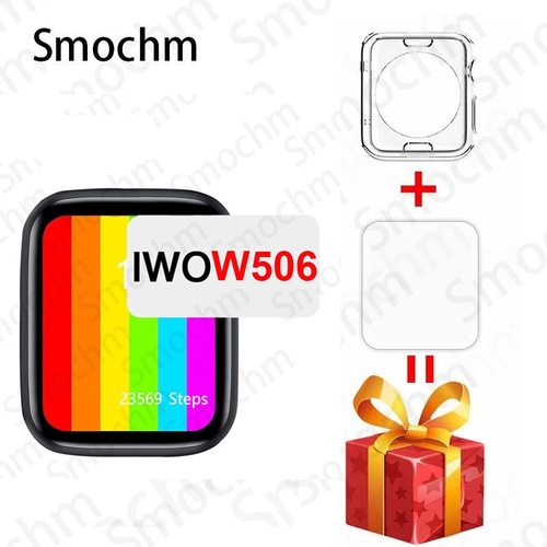 SMOCHM IWO W506 스마트워치 무한 스크린 사용자 WATCHFACE 블루투스 안드로이드 아이폰 PK W26 W46 W37 W56 DT100
