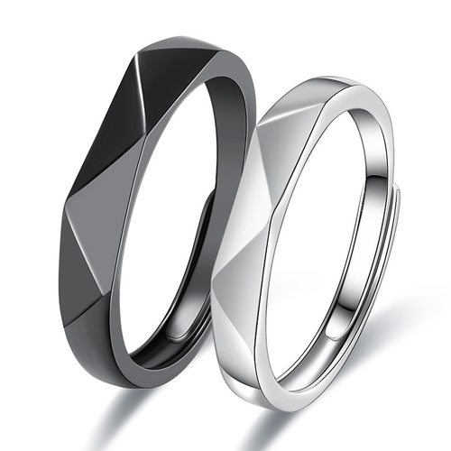 새로운 심플 기하학적 멀티 섹션 조정 가능한 매칭 마름모 결혼 반지  커플 약혼 보석 파티 선물