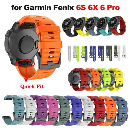 GARMIN FENIX 6 6X6S PRO 3HR 5S 용 20 22 26MM 퀵 릴리스 실리콘 스포츠 시계 밴드용 밴드 플러스 935 5 GPS 손목 스트랩