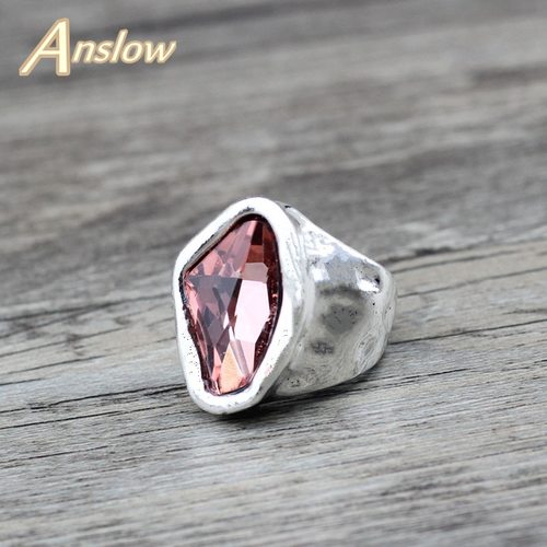 ANSLOW 원래 디자인 패션 쥬얼리 빈티지  크리스탈 커플 여성을위한 반지를 하트 발렌타인 데이 선물 LOW0042AR