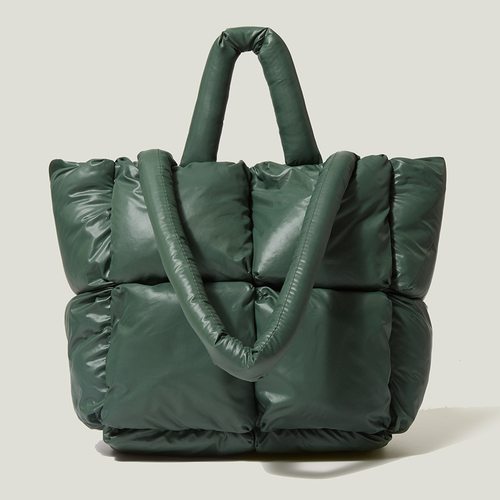 높은 용량 겨울 큰 토트 패딩 핸드백 디자이너 여자 숄더 가방  럭셔리 패션 대형 면화 지갑