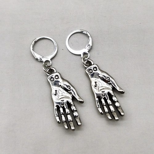 PALMISTRY 귀걸이 포춘 텔러 팜 리더 핸드 CHIROMANCY IN SILVER COLOR TONE MYSTERY JEWELRY PENDANT WOMAN GIFT