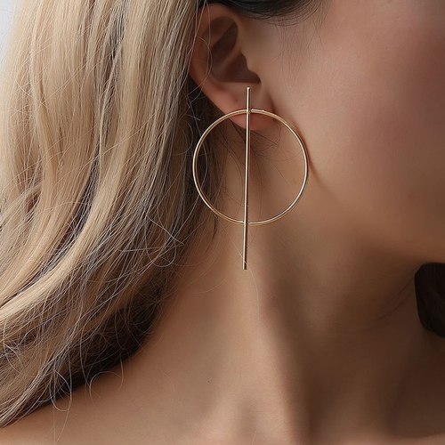 패션 미니멀리스트 기하학 원형 귀걸이, 기질 귀걸이 여자을 위한 긴 여자 스터드 쥬얼리 선물