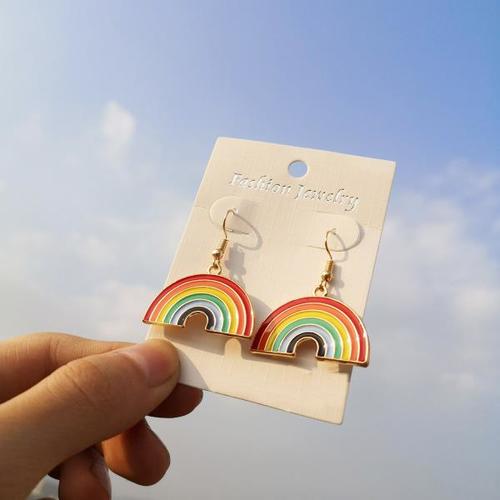 클래식 LGBT 레인보우 플래그 귀걸이 게이 프라이드 매력 합금 에나멜 매달린 귀걸이 남성 여자  쥬얼리 야생마 선물