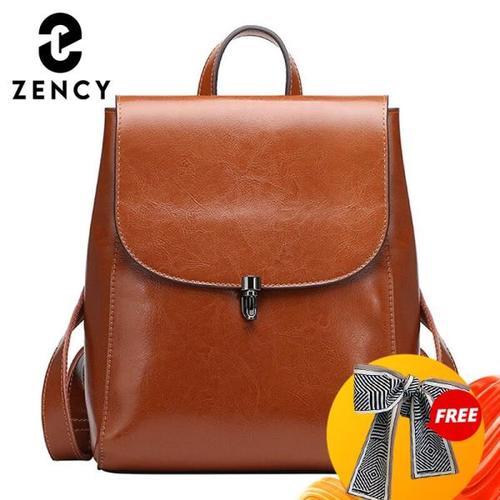 Zency  여자 가방 100% 천연가죽 가방 캐주얼 여행 가방 Preppy 스타일 소녀의 Schoolbag 고품질 가방