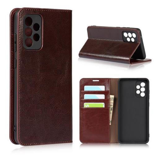 Natural Genuine Leather Skin Flip Wallet Book Phone Case Cover On For Samsung Galaxy A32 A52 A72  4G