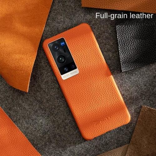 Genuine Cowhide Leather Phone Case for VIVO X70 Plus Screen X23 iQOO8 NEX High-end Back