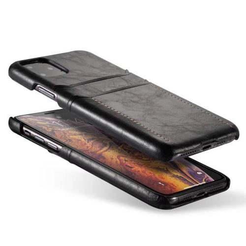 YXAYN-삼성 갤럭시 S9 플러스 s20 울트라용 소가죽 더블 카드 휴대폰 뒷면 커버