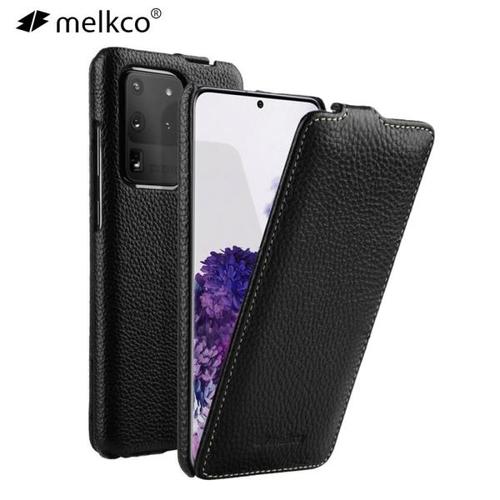 Melkco-천연가죽 플립 케이스 삼성 갤럭시 S20 울트라 암소 비즈니스 전화 가방 커버