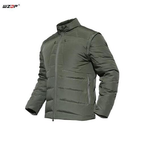 WZJP-고품질남성 2 인 1 다운 재킷 및 남성 코트, 90% 오리털 따뜻한 슬림 스탠드 칼라 방수 하이킹