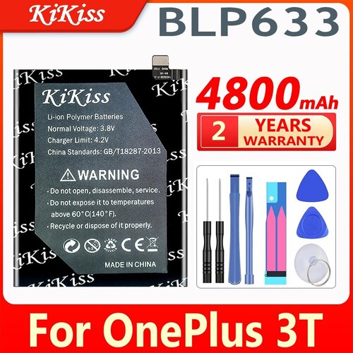 KIKISS 4800MAH BLP633 배터리 ONEPLUS 3T A3010 1  ONE PLUS 핸드폰 교체 용 선물 도구