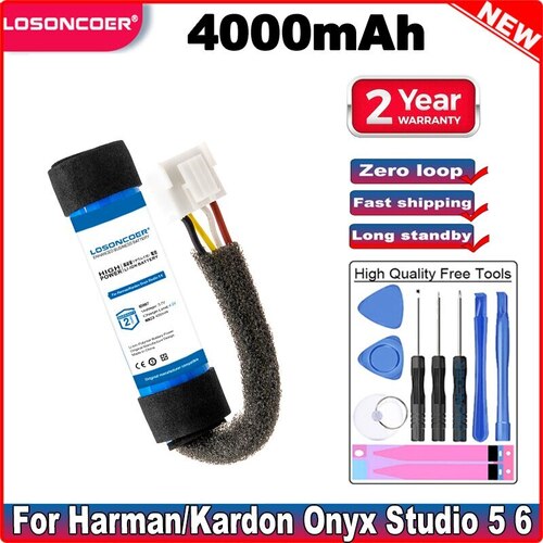 LOSONCOER 4000MAH ID997 배터리 HARMAN/KARDON 용 HKOS6BLKSG HKOS6GRYSG ONYX STUDIO 5 6 CSHKE500SL 스피커