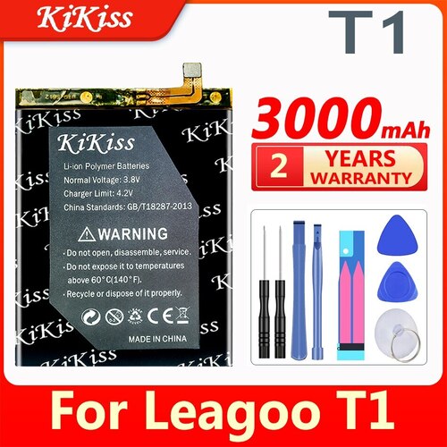 LEAGOO T1 핸드폰 배터리 용 KIKISS 3000MAH 교체
