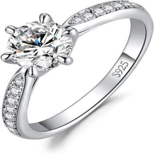 독일직구 JewelryPalace Classic 1ct 1.5ct 2ct 3ct 라운드 컷 Moissanite Solitaire Promise Ring 여성용 약혼 반지 여성용 반