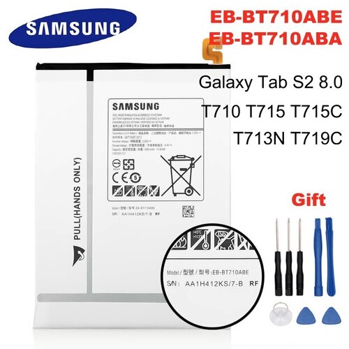 SAMSUNG 오리지날 태블릿 EB-BT710ABA EB-BT710ABE 배터리 삼성 갤럭시 탭 S2 80 SM-T710 T713 T715/C/Y T719C T713N 4000MA