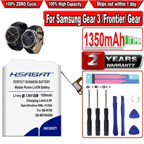 HSABAT 1350mAh EBBR760ABE 배터리 삼성 기어 3 클래식