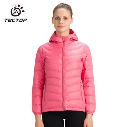 TECTOP-따뜻한 아웃도어 오리털 코트 및 재킷 여자, , 핑크,
